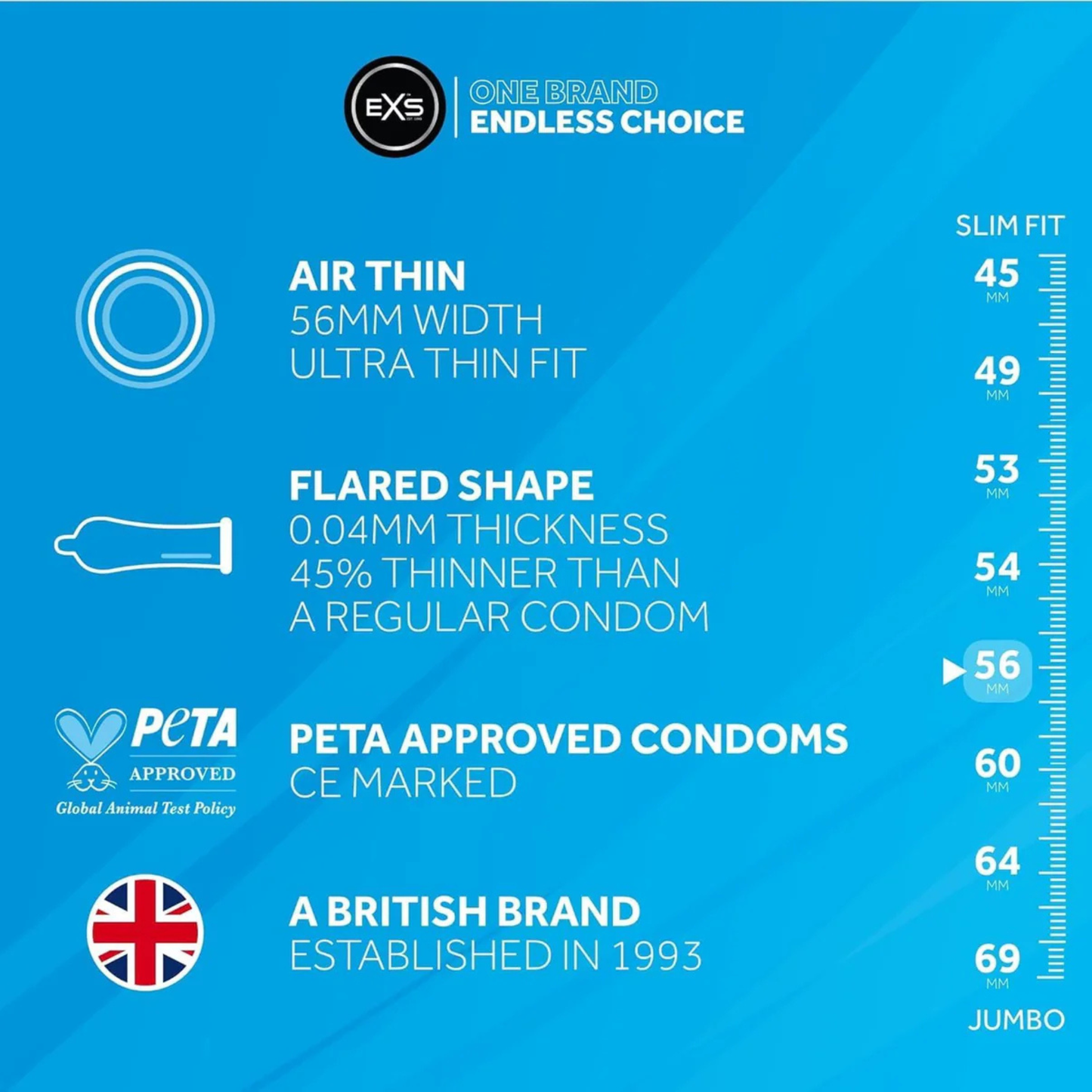 Air Thin Condoms 56mm – 12-Pack