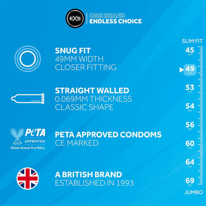 Snug Fit Condoms 49mm – 12-Pack